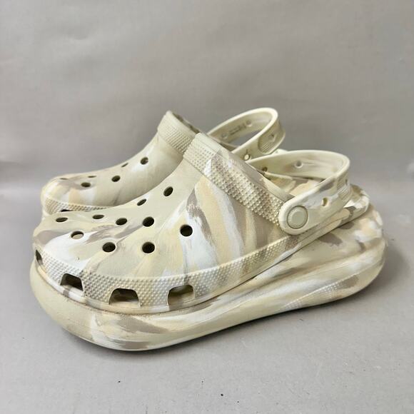Crocs Classic Crush Platform Clog Marbled in Ivory women's size 9 mens 7 - Picture 2 of 15